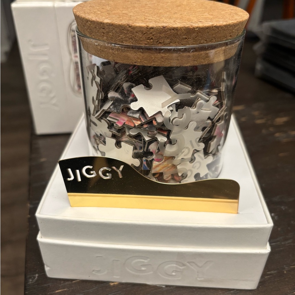 Puzzle in Glass Jar with Cork Lid
